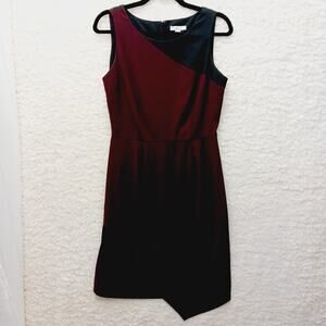 Dress Pencil 2 Wine Black Office Siren Minimalist Quiet Luxury Chic Diagonal Hem